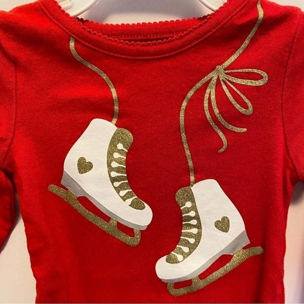 Carter's Baby Girls Christmas Skating Bodysuits/ Tutu Leggings/ Bottoms 6 Months